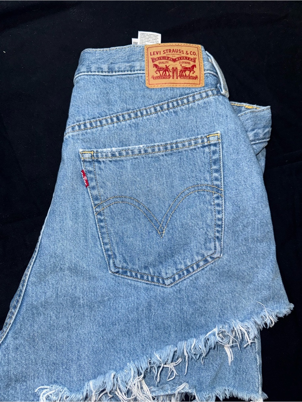 Levi's Light Wash Denim Cutoff Shorts with Frayed Hem